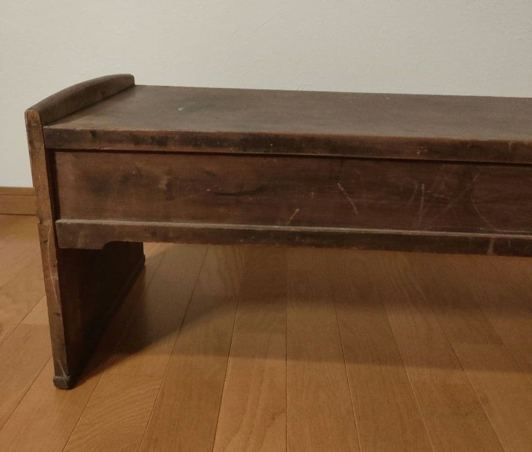 アンティーク 木製 文机 引出し2つ付 和製 昭和レトロ ローテーブル 座机