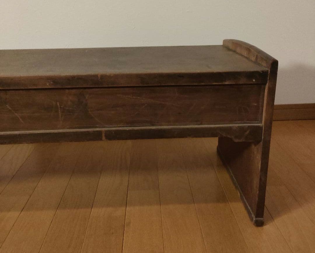 アンティーク 木製 文机 引出し2つ付 和製 昭和レトロ ローテーブル 座机