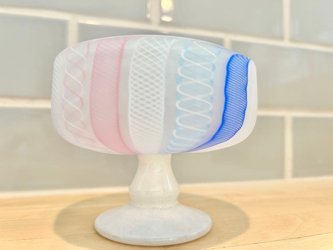 藤田喬平 手吹ガラス ヴェニス コンポート 共箱 文化勲章 美術品