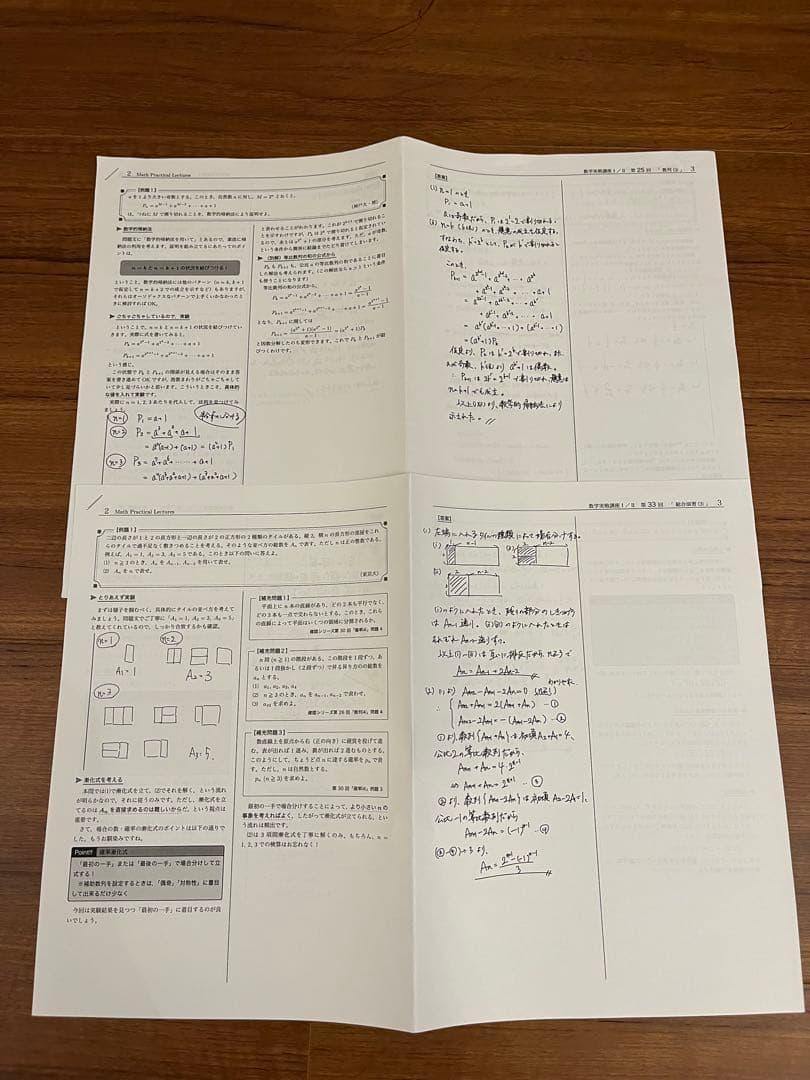 鉄緑会　高2 数学実戦講座I/II 人気数学講師　授業冊子、プリント一年分セット