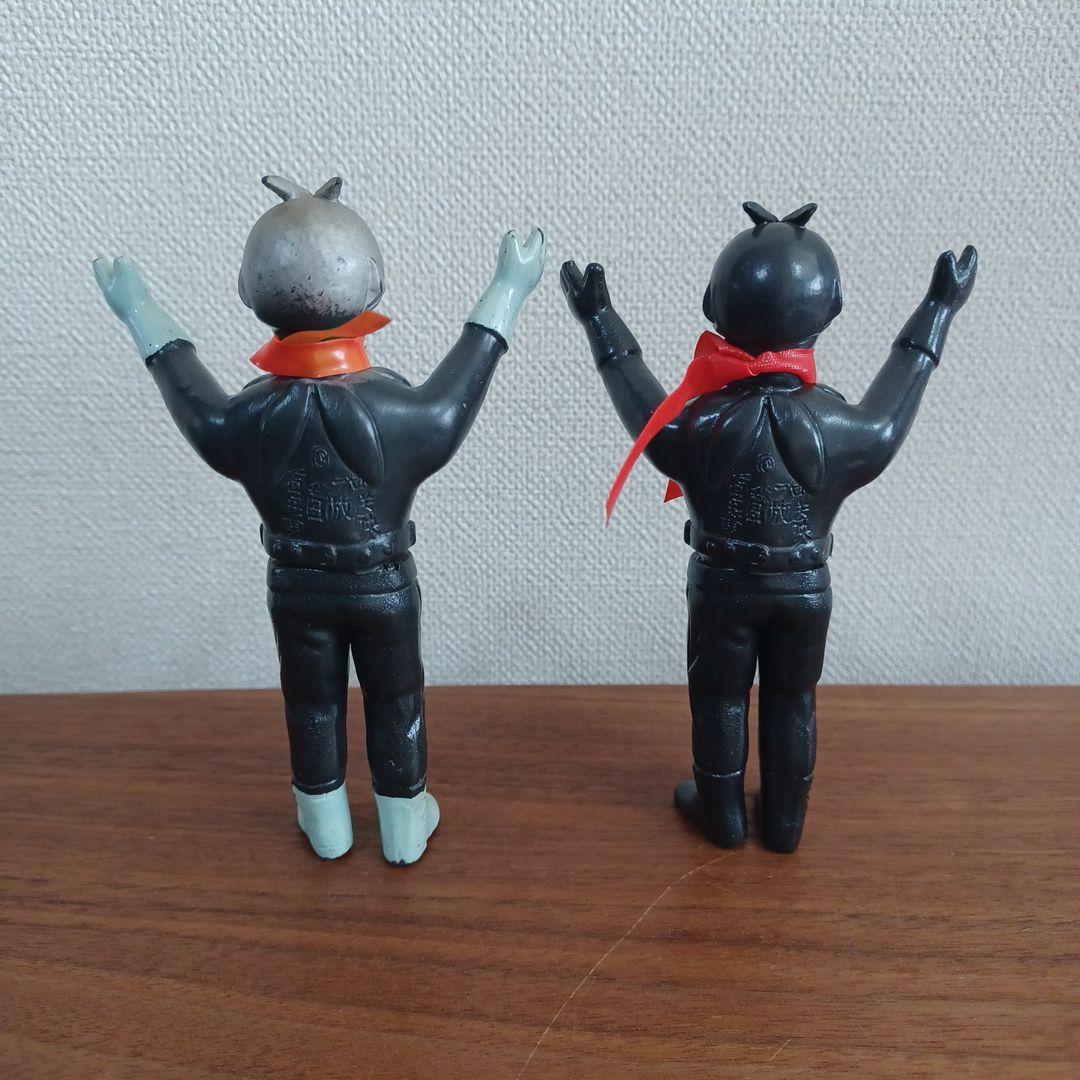 当時ものバンダイ「仮面ライダー」ミニソフビフィギュア2体セット