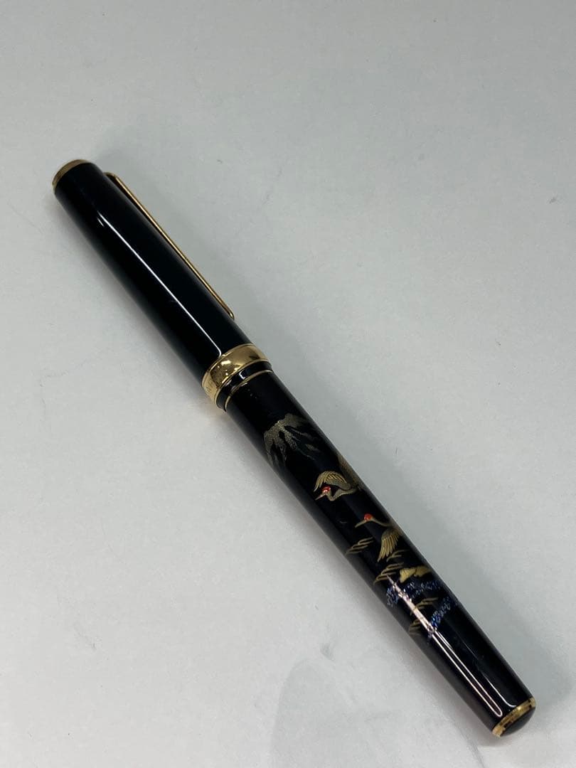 PLATINUM 万年筆 蒔絵 鶴 ペン先18Kプラチナ富士山【A896】