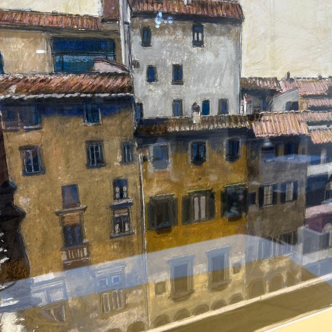 5787 橋本清一 ルンガルノ・コルシーニ ◆パステル画 肉筆◆直筆サイン有