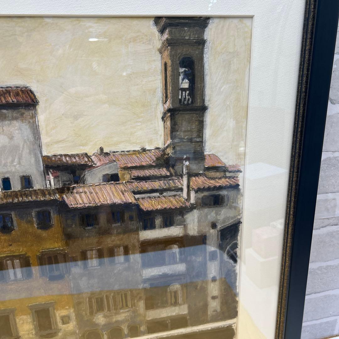 5787 橋本清一 ルンガルノ・コルシーニ ◆パステル画 肉筆◆直筆サイン有