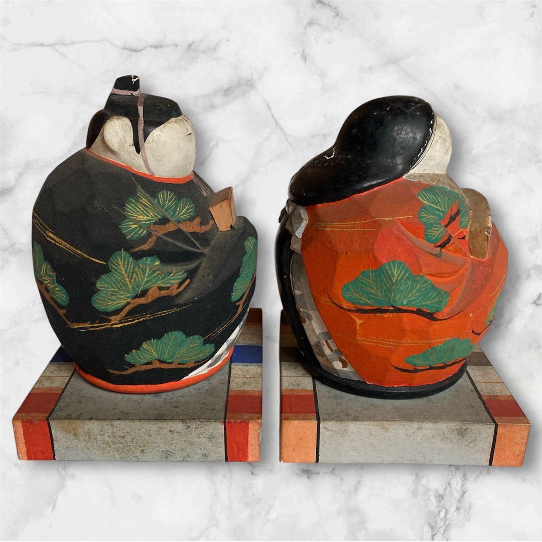 希少✨ 平安 永田一行　木彫有職 お雛様　人形　木製　置物　縁起物　骨董品