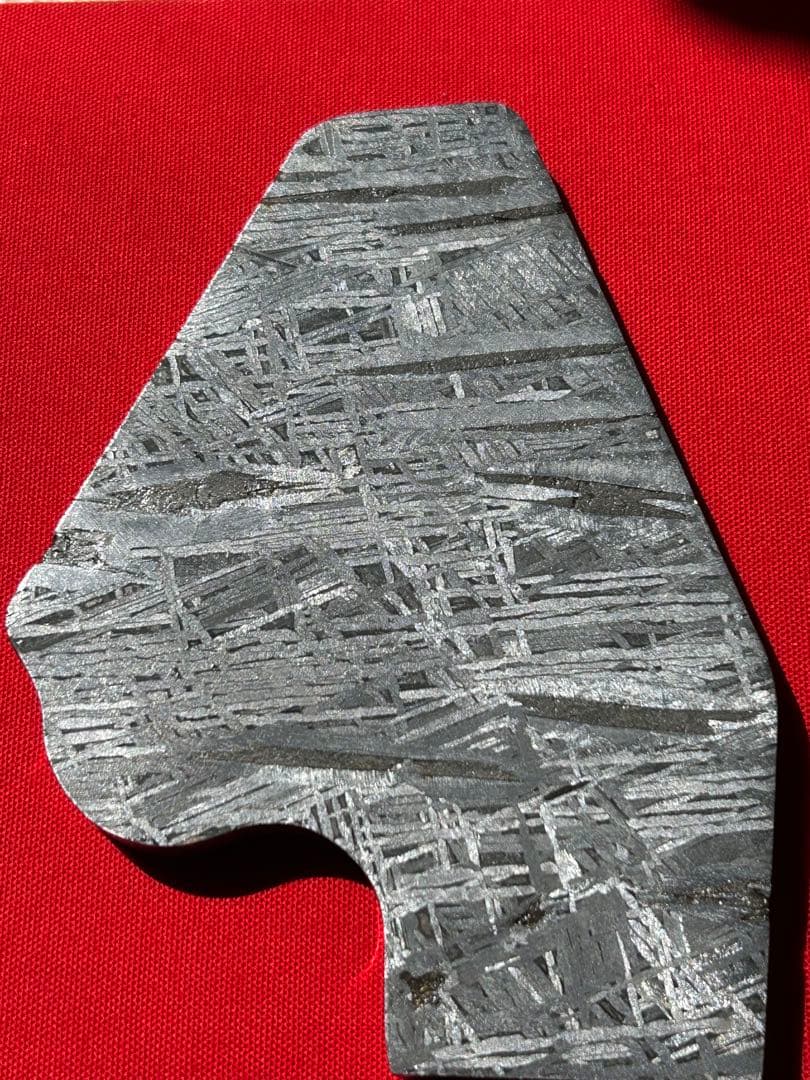 天然アルタイ鉄隕石、702g、完璧にエッチングされたフュージョンクラスト