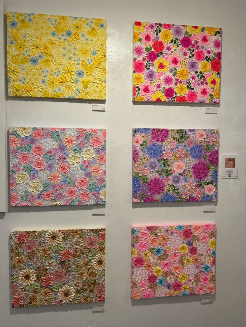 テクスチャーアート フラワーアート ボタニカル インテリア 花絵 花柄