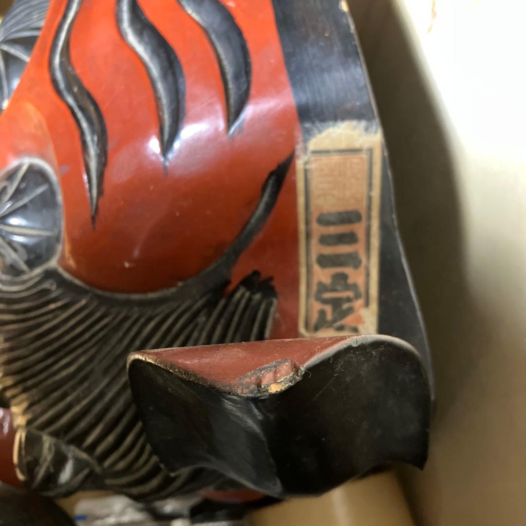 木製　獅子舞　獅子頭