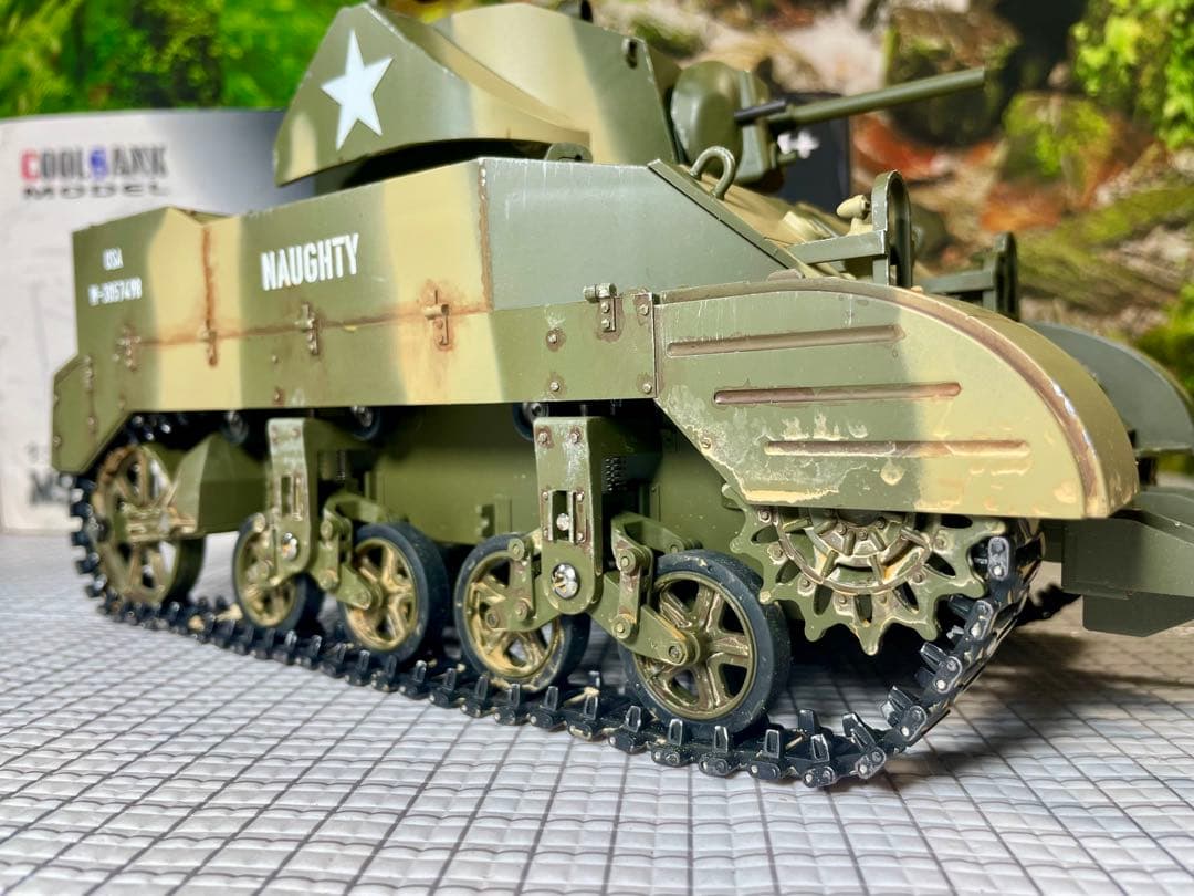 希少！COOL BANK1/16迷彩塗装版！「M5スチュアート」屋外未走行