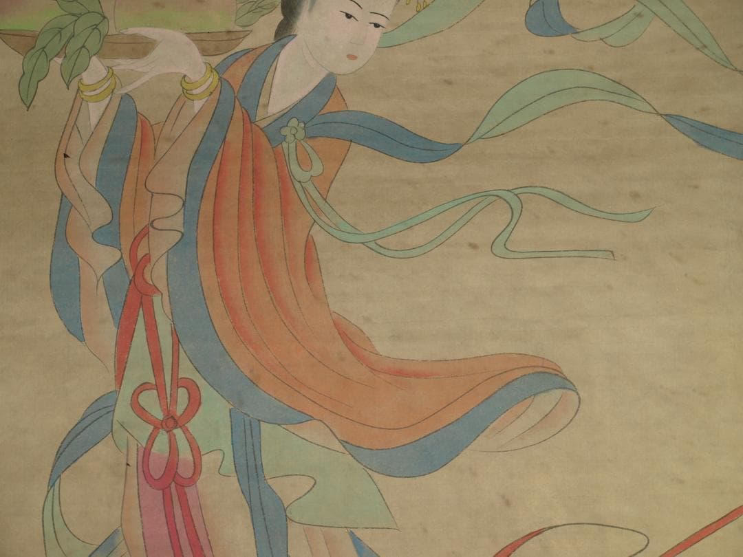 古掛け軸「斉白石作　人物図　紙本」中国民間画家 唐物唐本 BD550C11-4