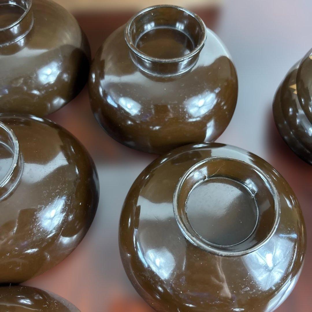 漆器 葉模様 椀 10客セット