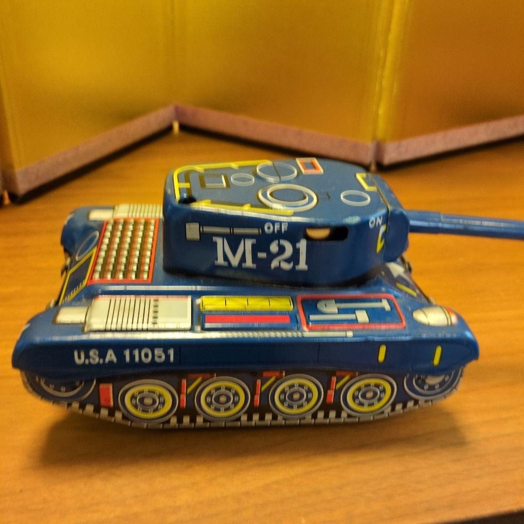 米澤玩具 ヨネザワ マリンタンク 青い戦車 ブリキ 電池式 動作品 希少 レア