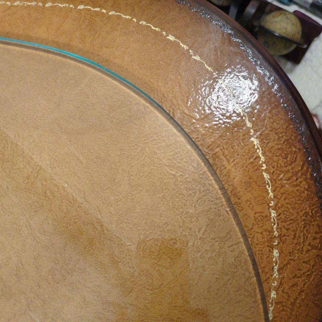 さるこダークブラウン 木製 文机 曲線デザイン猫脚(=^・^=)