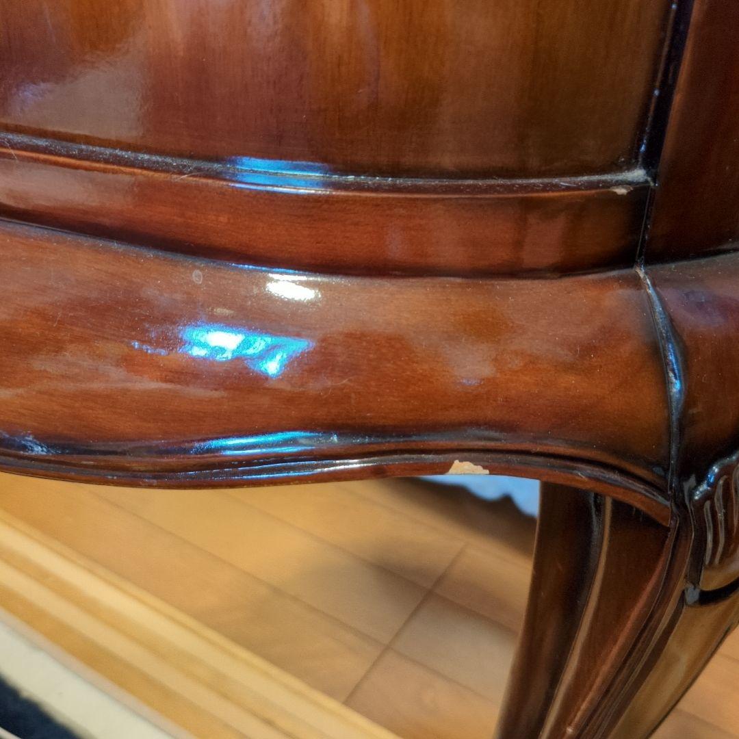 さるこダークブラウン 木製 文机 曲線デザイン猫脚(=^・^=)