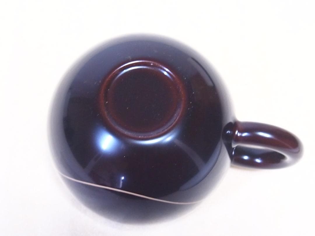 【未使用】輪島塗 HANANURI 花ぬり 古代溜/波線 コーヒーカップ 漆器