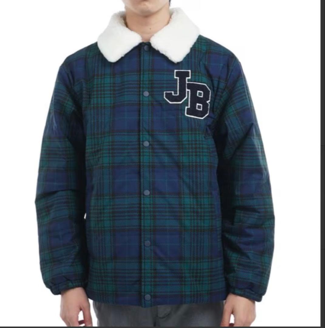 新品 ジャックバニー 2WAYストレッチタフタ ボア襟ブルゾン(6)LL/緑