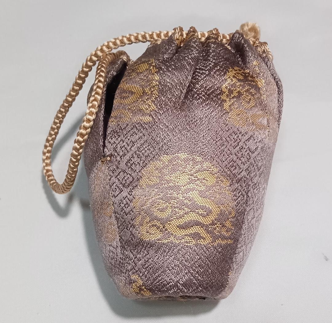 茶道具　遠州七窯　高取焼　高取喜恵作　高取焼肩衝茶入　火燈龍金襴仕覆　美品！！