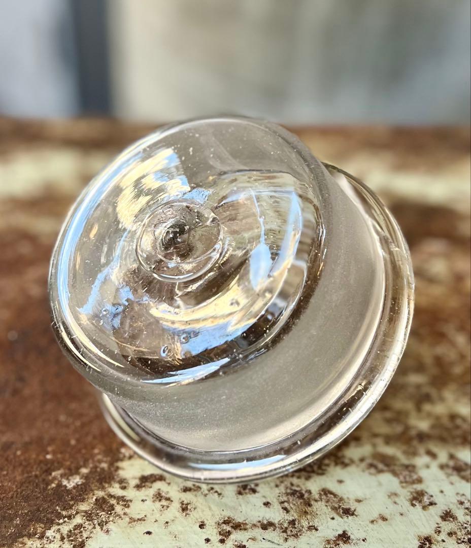 レトロ　猫ビン　でんでん太鼓　飴屋瓶　菓子瓶　アンティーク　ガラス　ガラス蓋付き