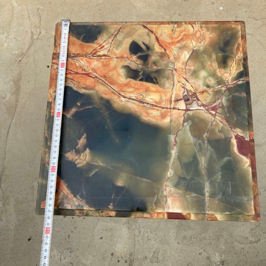 イタリア製 飾り棚 花台 大理石 オニキスロココ調 猫脚 2段 ゴールド 金色