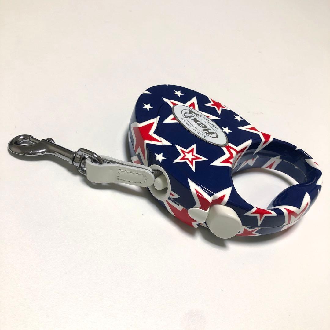 希少 flexi フレキシリード 3mリード 星柄 犬 ペット ブルー S