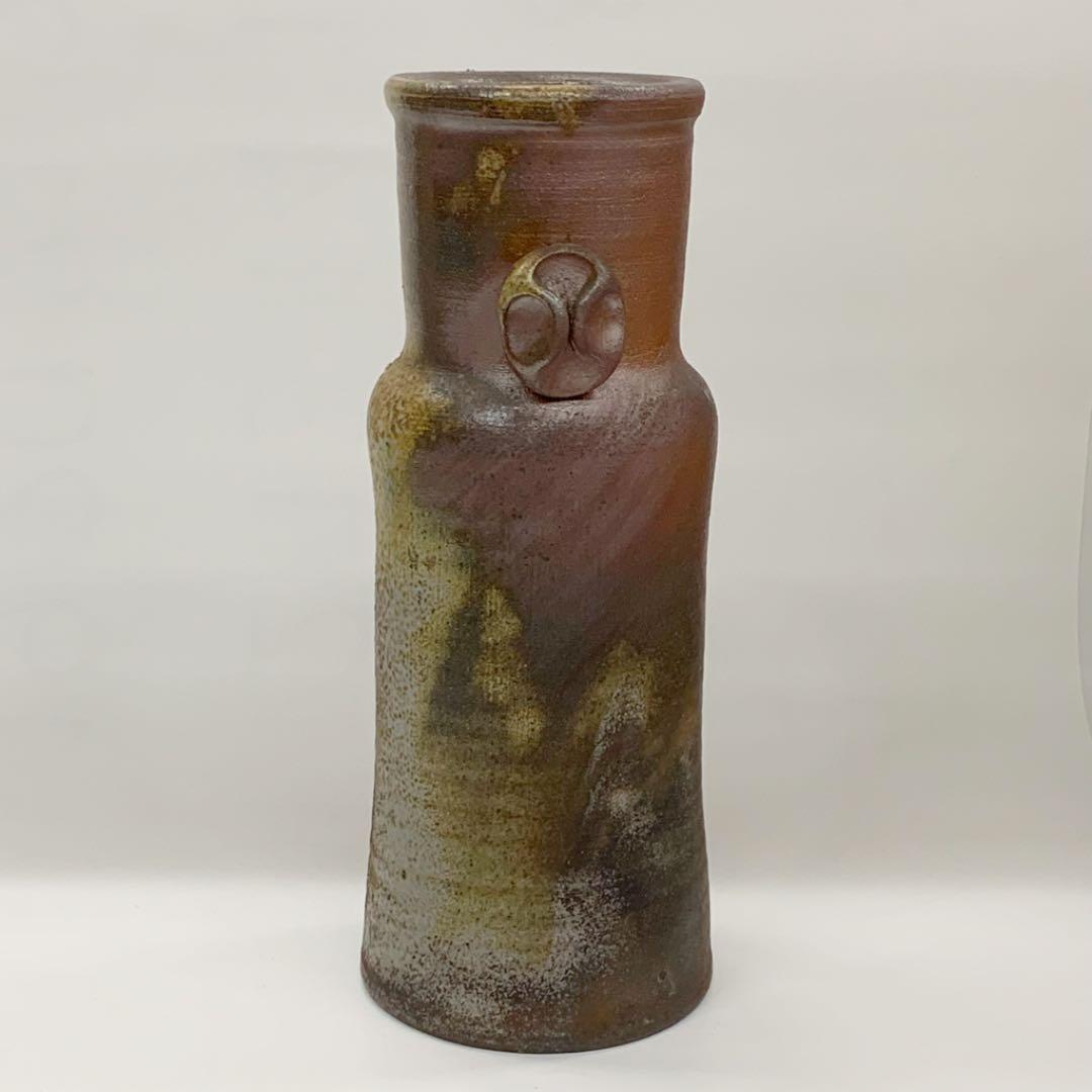 【花入4】備前4     耳付　松園　　高さ23㎝