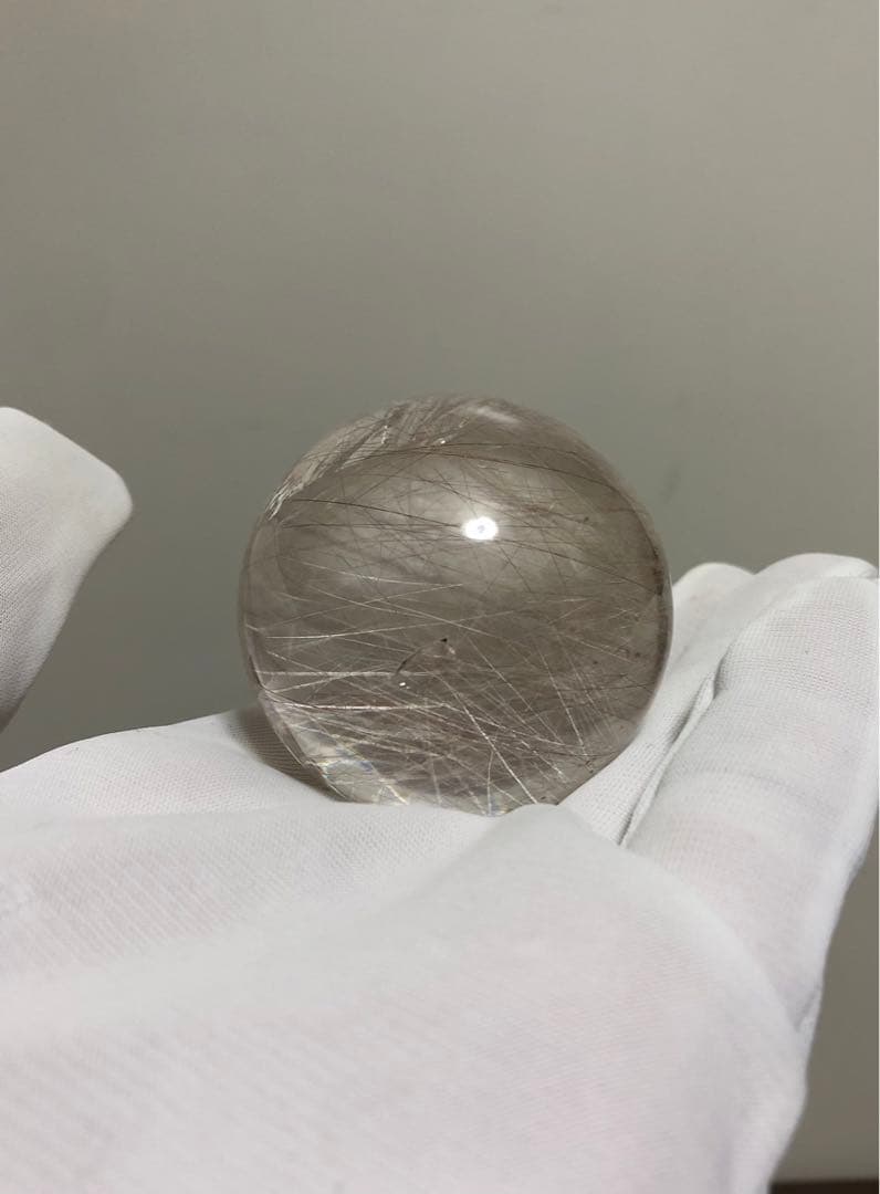 【希少レア】超大玉　50mm 155g ルチルクォーツ　丸玉　スフィア 水晶
