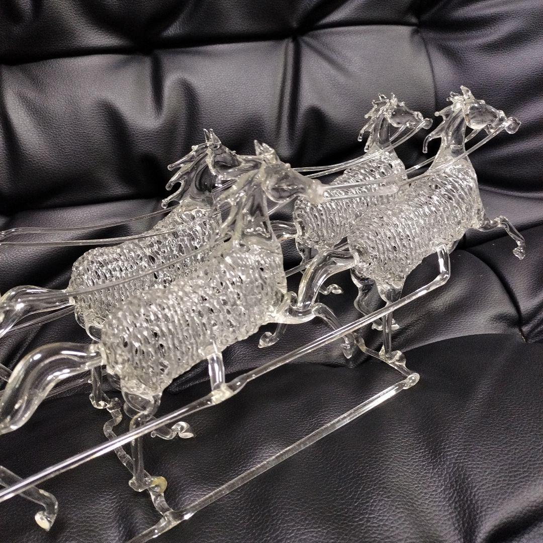 アンティーク 超絶技巧 ガラス細工 馬車 骨董 置物 オブジェ 洋風