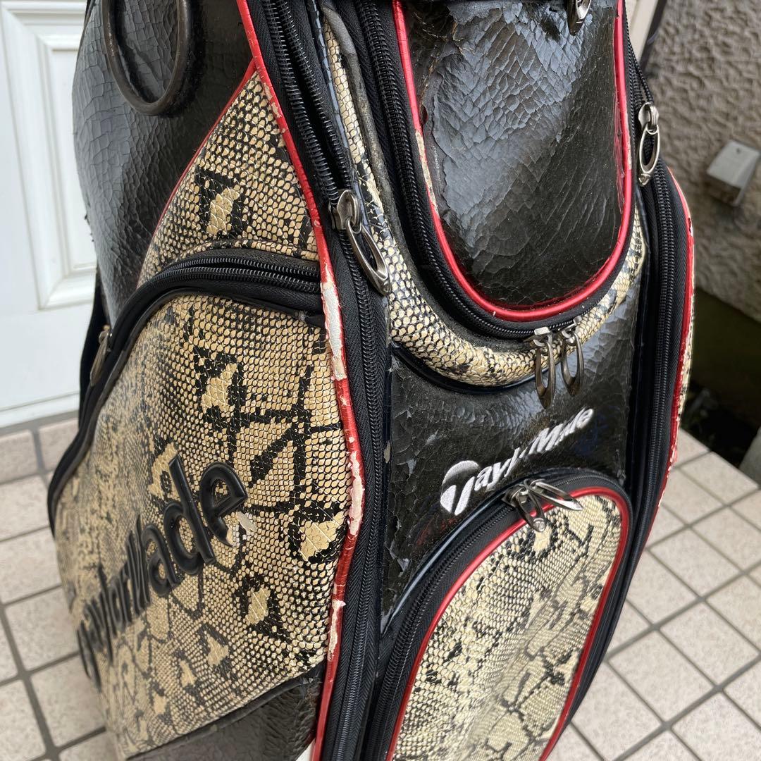 【レア柄】TaylorMadeテーラーメイド キャディバッグ フード付 蛇柄
