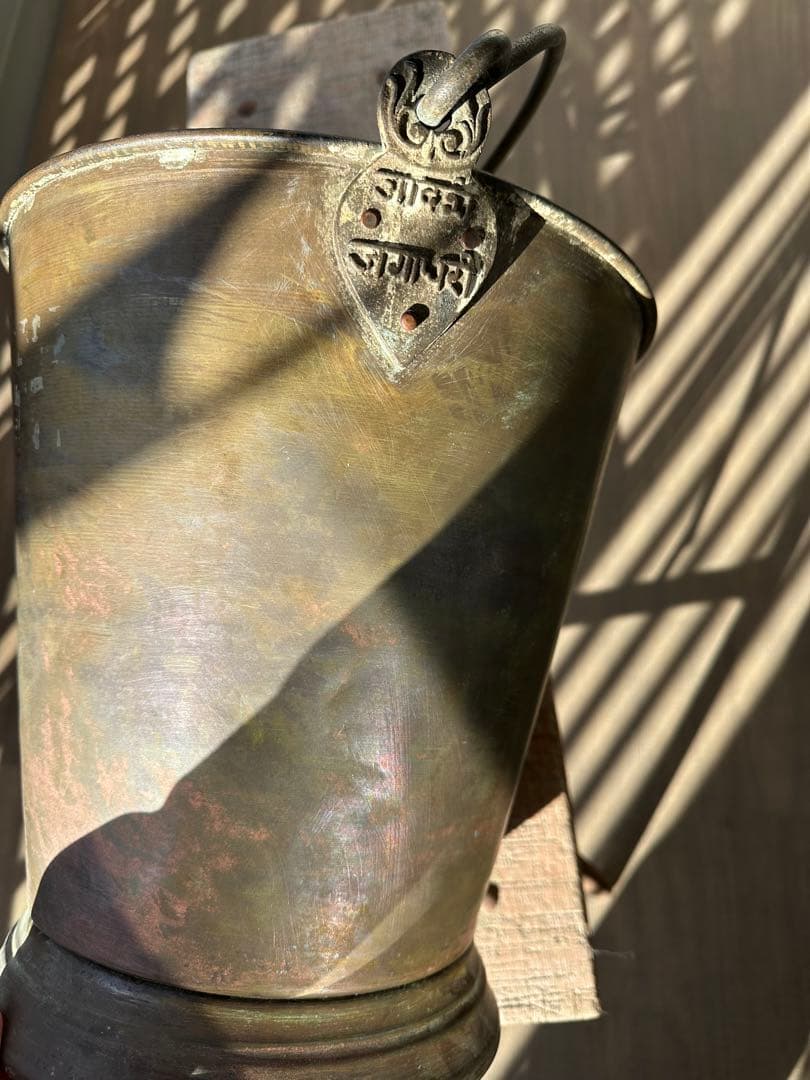 インド　アンティーク　真鍮　バケツ