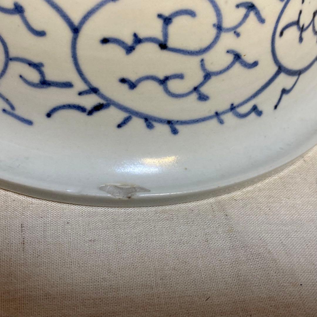 伊万里　古伊万里　鉢　染付　花の図　唐草