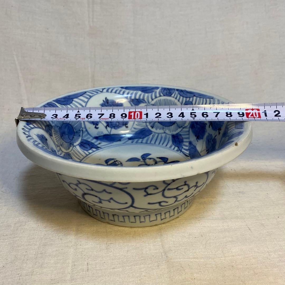 伊万里　古伊万里　鉢　染付　花の図　唐草