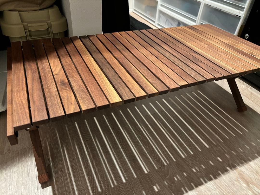 ま*ー様 what we want ロールテーブル　ウォールナット　大