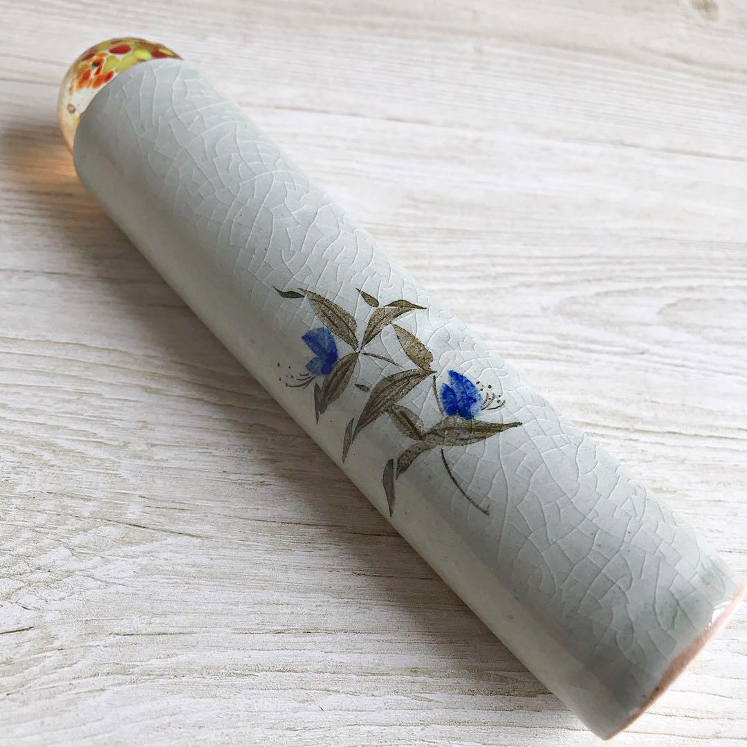 吉田真さん作　陶器の万華鏡(露草)