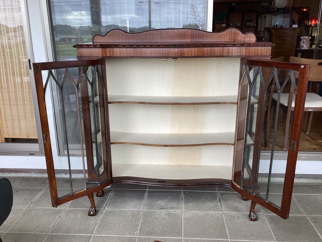 [たーぼう] イギリスアンティーク　キャビネット　ショーケース