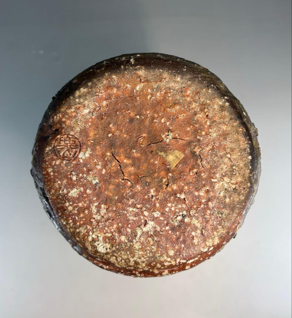 【中古品】楽山造　信楽焼花入