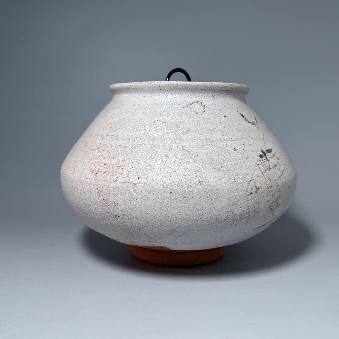 西岡小十　自作　絵唐津壺水指　共箱　共布　栞　家元旧蔵品　茶道具　芸術品