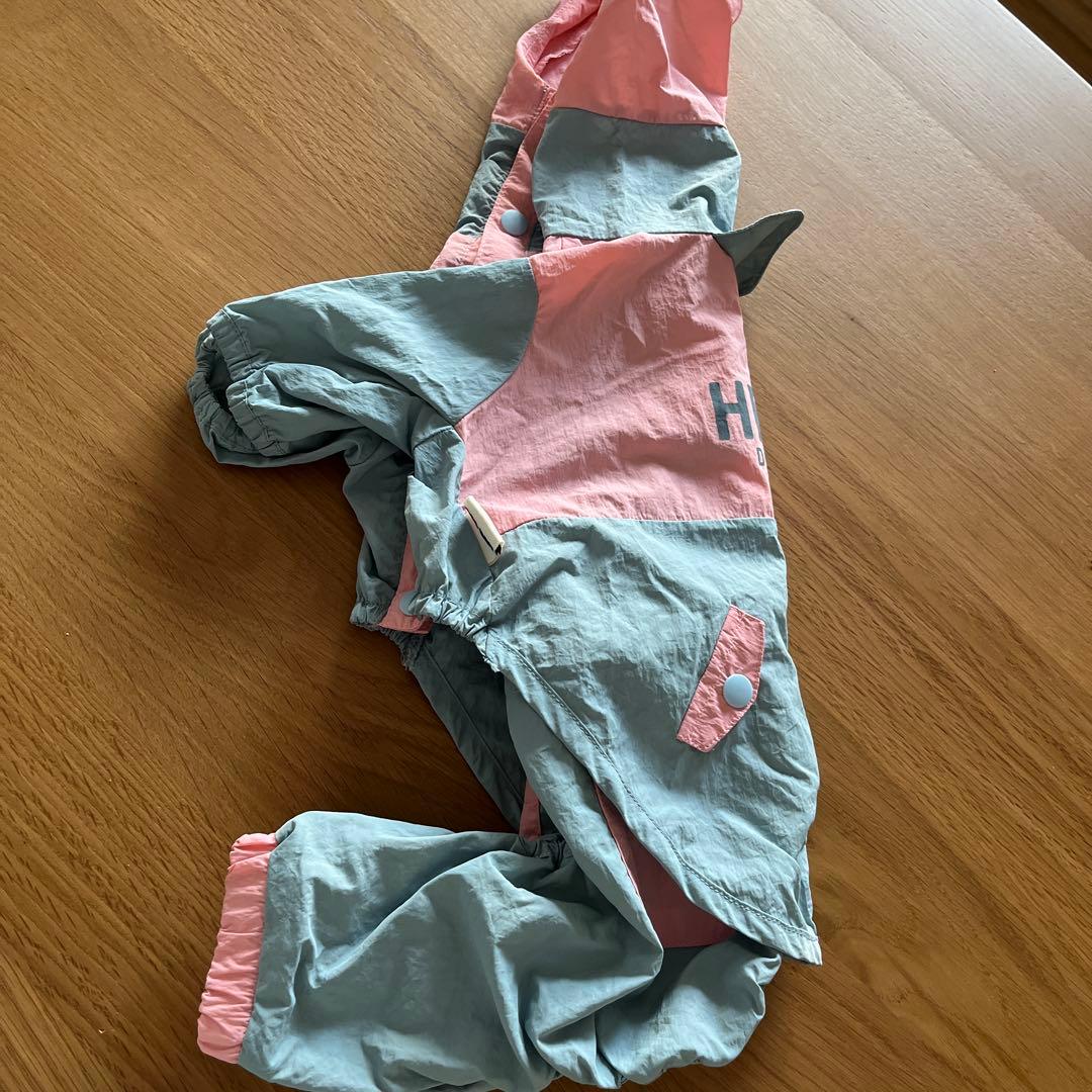 ドッグデプトレインコートセットアップ　撥水スヌードジャケット撥水オーバーオールS
