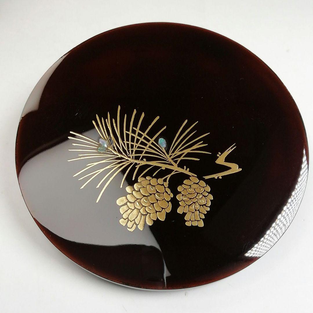 Ｔ９３０　棗　『松笠蒔絵』『松　金輪寺』『一星 作』　共箱　茶道具