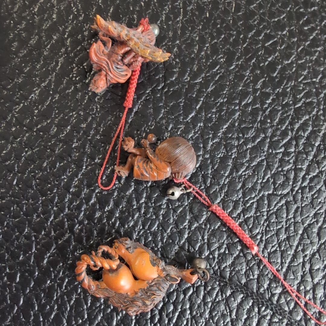 鬼太郎木製彫刻キーホルダー3点セット