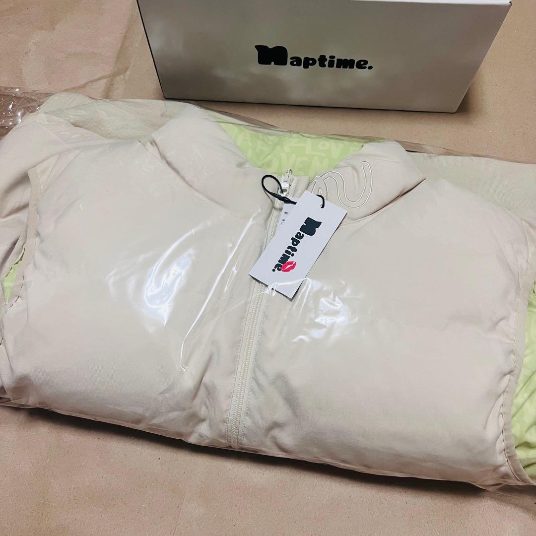 中綿リバーシブルベスト ライトベージュ Nissy ナップタイム naptime