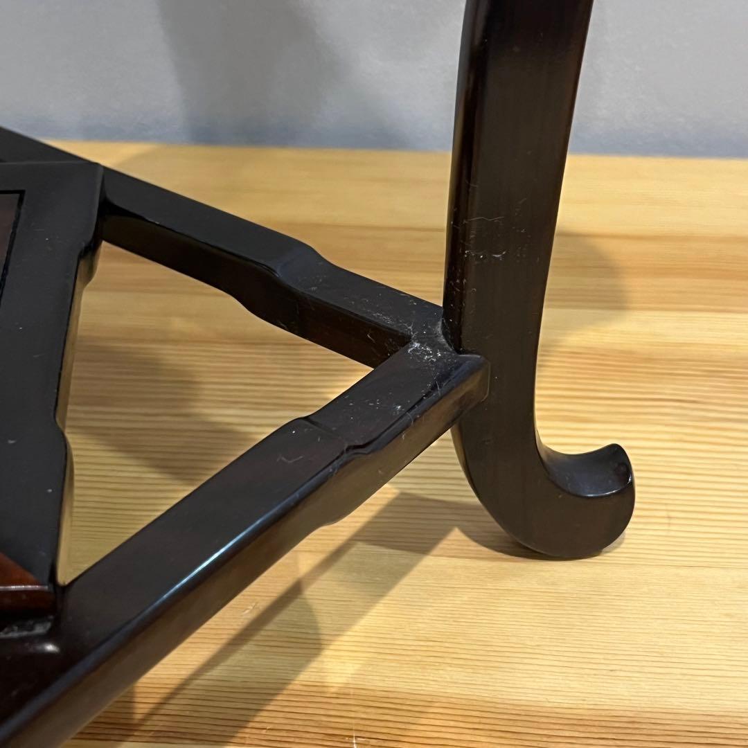 唐木花台　中卓　鉄刀木？黒檀？紫檀？約27x27x37cm 天然　タガヤ　無垢