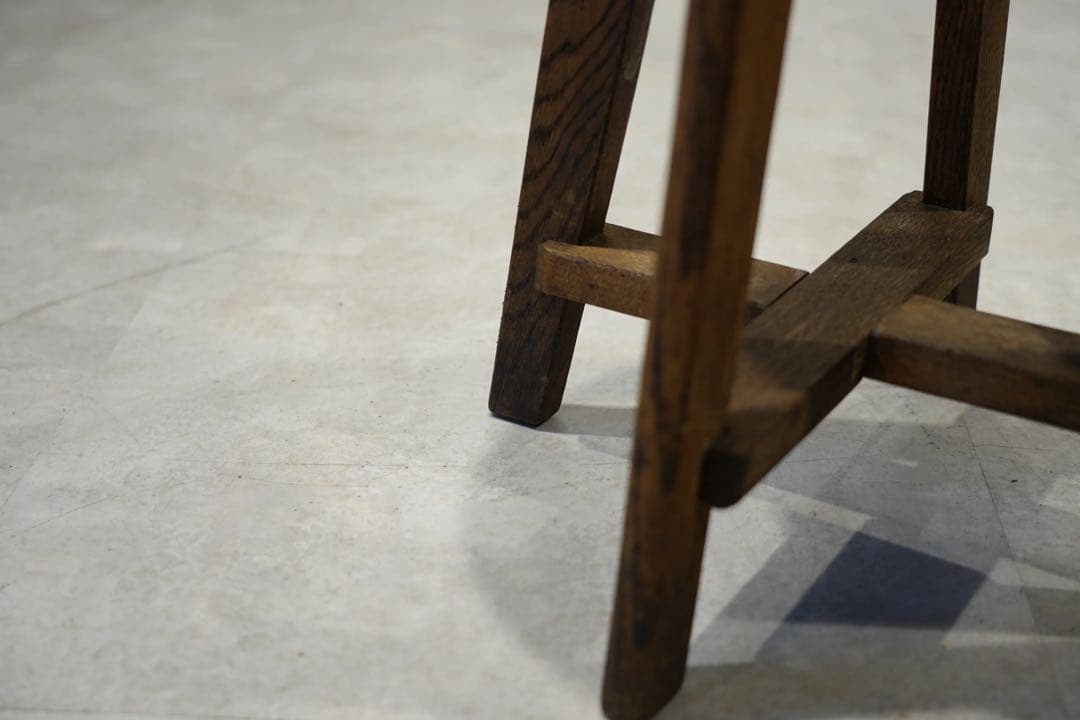 楢材　昭和初期　丸スツール　古木　椅子　レトロ