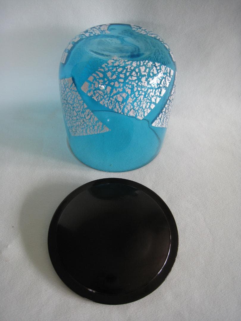 硝子製水指　【義山銀箔水指】