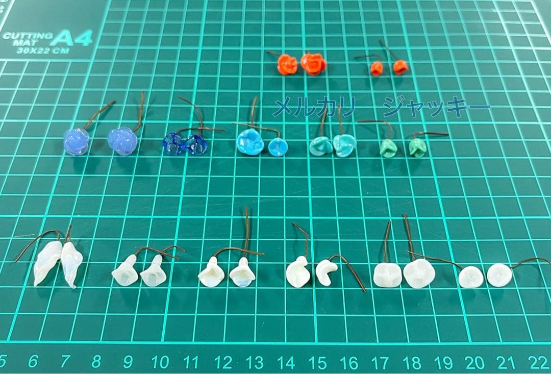 アンティーク★ムラーノガラス赤薔薇★ドールピアス イヤリング★フランス イタリア