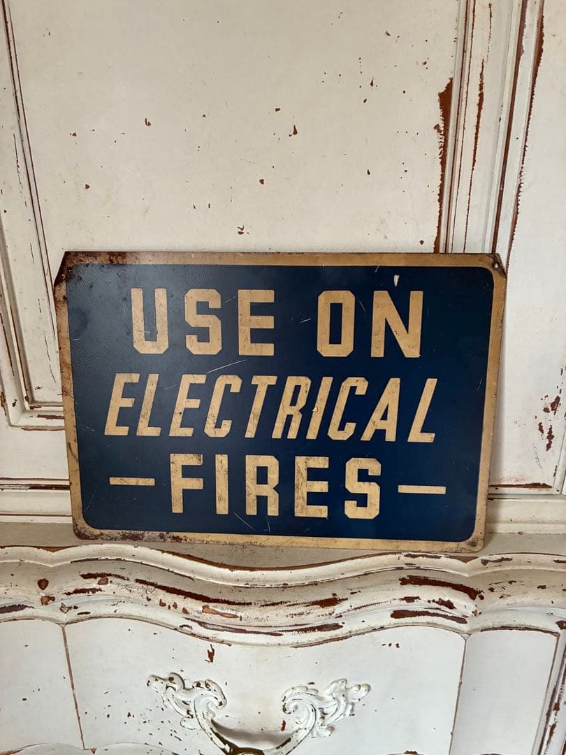アンティーク　メタル　サイン　プレート　街角　看板　FIRE　レア　アメリカ