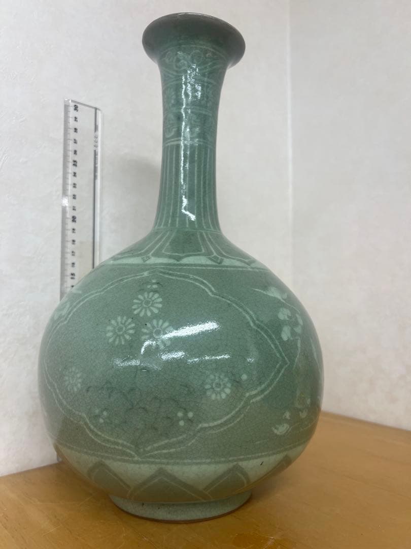 朝鮮李朝高麗天球瓶　古美術　唐物コレクション韓国骨董　アンティーク江戸　青磁