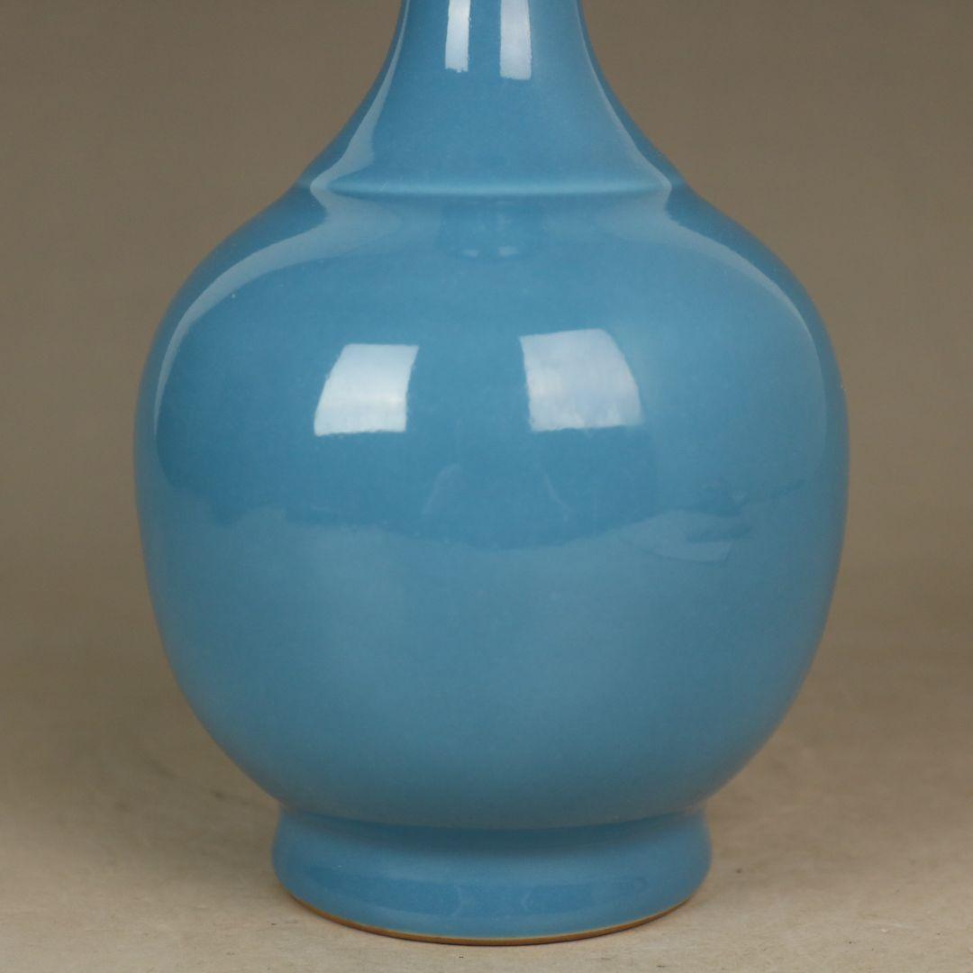 天青釉賞瓶  景徳鎮 陶磁器 装飾品 現代工芸品  美術品 置物