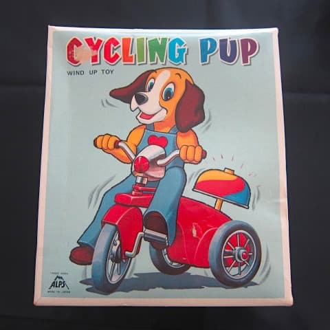雑貨1063／アルプス　Cycling Pup ワンちゃん三輪車　ぜんまい式