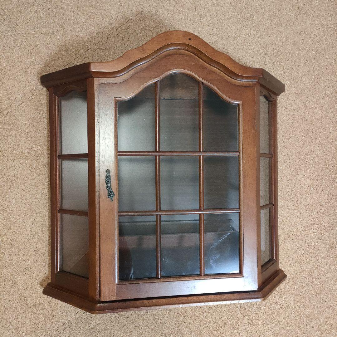 【直接お渡し可】木製 キャビネット アンティーク 飾り棚 壁掛け