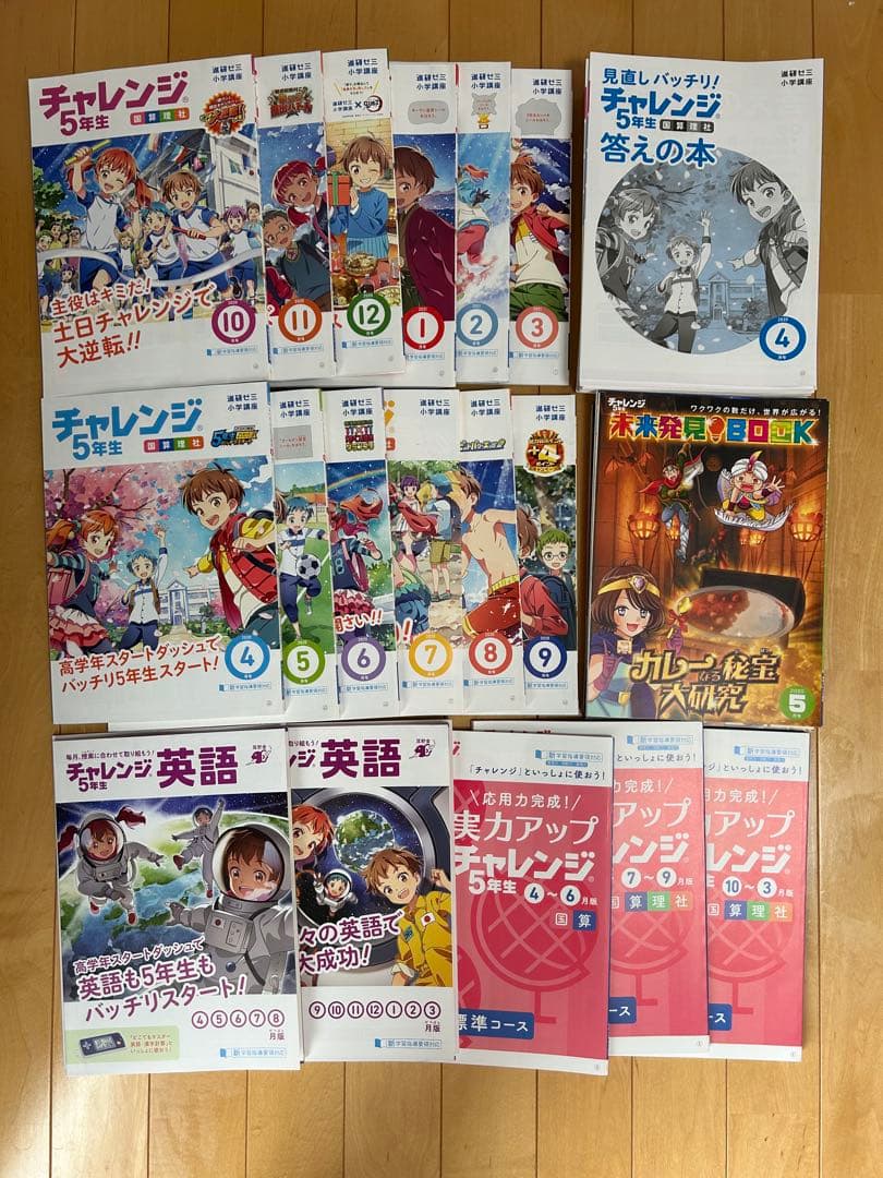新品　進研ゼミ　チャレンジ　5年生　1年分